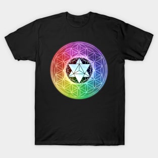 Colorful Sacred Geometry Merkaba T-Shirt